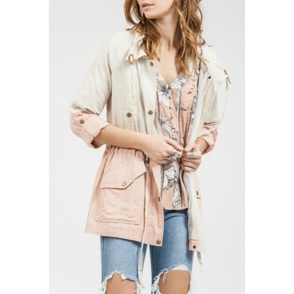 Blu Pepper Jackets & Blazers - pink/beige Utility Jacket (S)